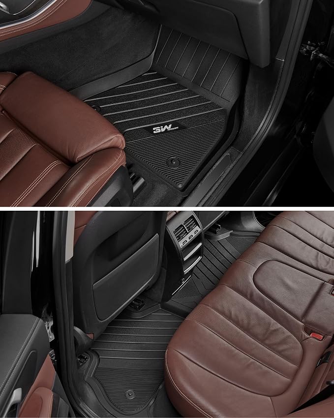 3W Floor Mats Fit for BMW X7 7 Seats 2019-2025 2026, M50i M60i xDrive40i xDrive50i, TPE All Weather Custom Fit Floor Liner, 7 Passengers 1st & 2nd Row, Full Set Car Liners Black