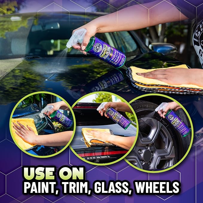 Chemical Guys Raging Rhino Waterless Car Wash And Quick Detailer Spray (20 Fl Oz) With Total Interior Cleaner (16 Fl Oz) & 3 Premium Microfiber Towels - 5 Items