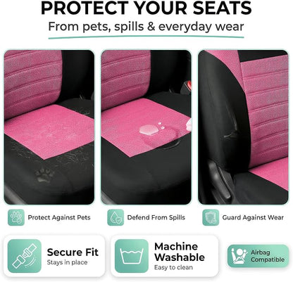 FH Group Automotive Car Seat Covers Front Set Premium 3D Air Mesh Front Seat Covers, Airbag Compatible Universal Fit Interior Accessories for Cars Trucks and SUVs - Pink