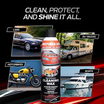 FW1 6 Pack, A High Performance Car Wax Polish | Easy To Use Scratch-Free Waterless Car Wash Spray & Detail Cleaning Polish (17.5oz) | Spray Wax for Cars, Trucks, Motorcycles RVs and boats.