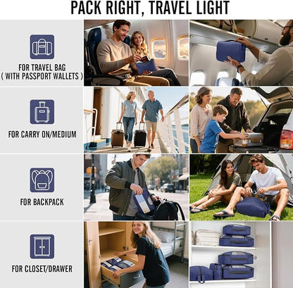 Veken 10 Set Packing Cubes for Travel Essentials,Anti-Wrinkle Buckled Suitcase Organizer for Shoe & Toiletry Bag,Carry On Luggage Bag with 99+ Count Mesh Holes for Airplane & College Dorm Accessories
