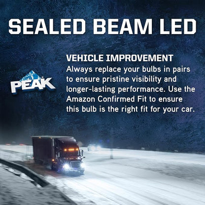 PEAK 4411LED Bright White 6000K LED Sealed Beam Headlight