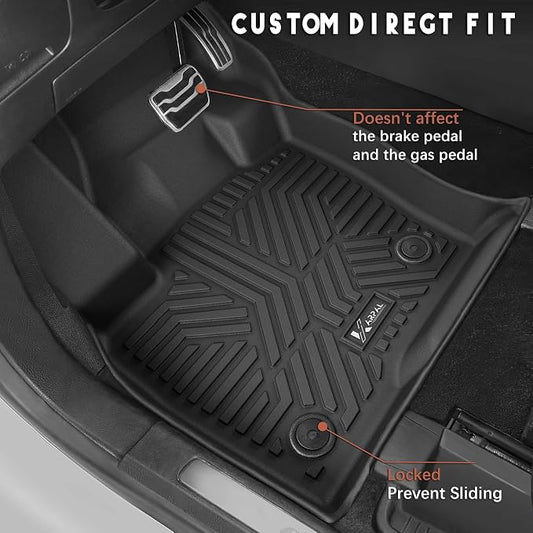 KARPAL Floor Mats for 2015-2024 2025 2026 Ford Edge, Custom Fit TPE All Weather Ford Edge Accessories 1st & 2nd Row Floor Liner & Trunk Mat