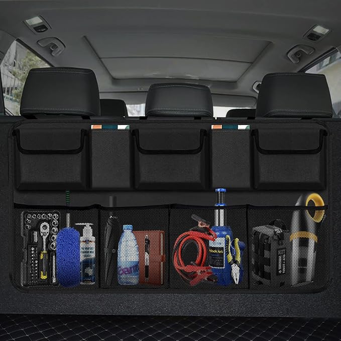 AOPHY Trunk Organizer for Car, Large Capacity Car Organizers and Storage with 9 Pockets, Waterproof Backseat Hanging Organizer for SUV, Truck, MPV, Interior Accessories for Men and Women