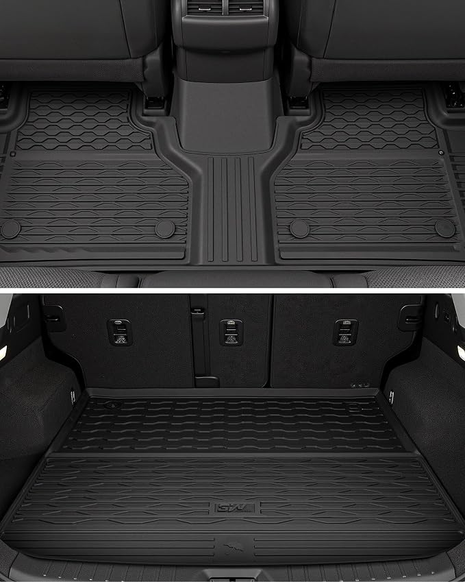 3W Floor Mats & Cargo Liner Fit Nissan Murano 2025 2026, All Weather TPE Non-Slip Custom Fit Floor Liners Set for Murano, Heavy Duty Automotive Protection Full Set Car Mats & Trunk Mat, Black