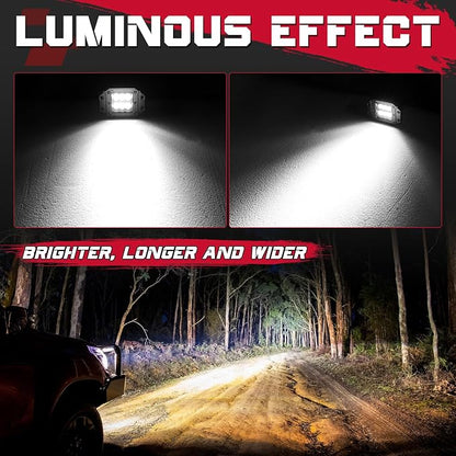 Flush Mount LED Pods, OFFROADTOWN 5'' 12,000LM CREE LED Driving Lights Reverse Backup Light Flush Light Bar Off Road Lights Work Light for Truck Pickup UTV ATV SUV Boat 4x4 Car - Combo