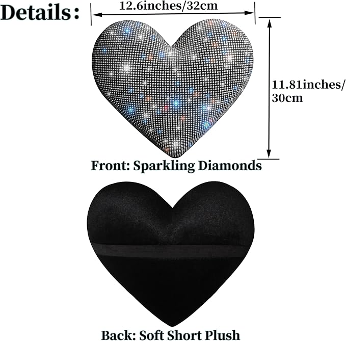 Bling Bling Car Seat Pillows – Sparkly Rhinestone Headrest Neck Support Pillow for Women, Girls, and Ladies – Shiny Diamond Interior Accessories for Travel and Comfort White 2 Pieces