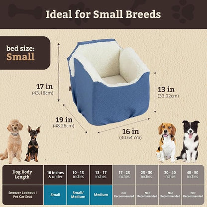 SNOOZER PET Products Lookout 1 Dog CAR SEAT, Denim Diamond, Small