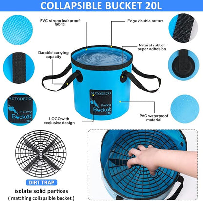 44Pcs Car Wash Detailing Kit Cleaning Kits with Foam Gun Sprayer Wash Mop with Long Handle Collapsible Bucket Large Wash Mitt Towels Complete Interior Exterior Car Washing Supply Set Blue
