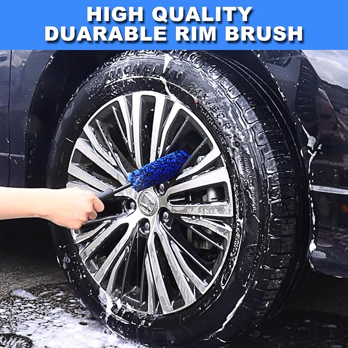 10Pcs Wheel Brush Kit for Cleaning Wheel and Tire, Wheel and Rim Brush, Car Detailing Brushes, Tire Brush, Bendable & Durable Car Wheel Rim Cleaner Brush Set,Car Cleaning Brush Supplies Kit