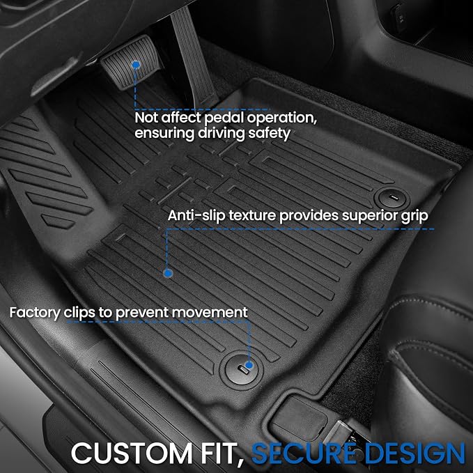 Floor Mats Set for 2027 Kia Telluride 7&8 Seats Gas Only, All Weather TPE Floor Liners Backrest Mat Trunk Mat Cargo Liner Accessories