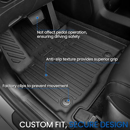 Floor Mats Set for 2027 Kia Telluride 7&8 Seats Gas Only, All Weather TPE Floor Liners Backrest Mat Trunk Mat Cargo Liner Accessories