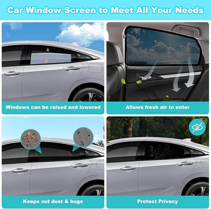 XCBYT Civic Window Shades for 2016-2021, 4PCS Side Window Sun Shades with Breathable Mesh, Magnetic Car Window Covers for Baby & Privacy, UV Protection & Heat Insulation