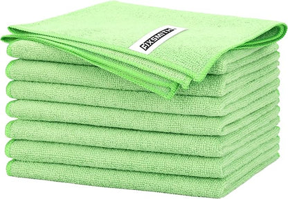 FIXSMITH Sage Green Microfiber Cleaning Cloth -Pack of 8, Highly Absorbent Cleaning Rags, 16"X12" All Purpose Cleaning Towels for Housekeeping, Kitchen, Car, Lint Free and Reusable Microfiber Towels