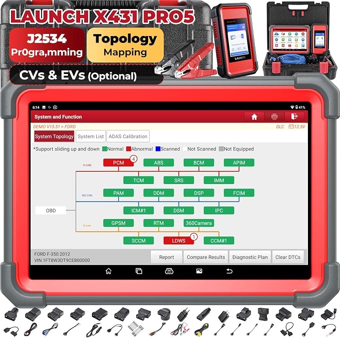 Launch X431 Scanner PRO5 J2534 Pr0gram ECU Coding, Topology, 60+ Services, Bi-Directional All System Scan Tool, CANFD DOIP, 200+ Brands, Guided Functions, 10+ High-end Features, BST360 Included