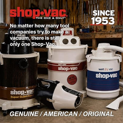 Shop-Vac 1.5 Gallon 2.0 Peak Wet/Dry Vacuum, Small Portable Shop Vacuum with Attachments, Mini for Garage, Car, Home and Pet