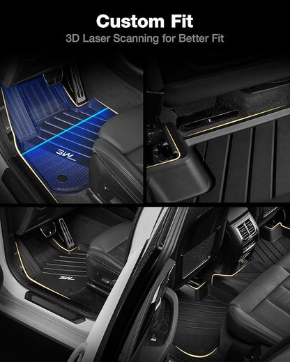 3W 2018-2024 BMW X3 Floor Mats & Cargo Liner, All Weather TPE BMW X3 Accessories Custom Fit for X3 G01 30i M40i X3M Car Mats (Only for car Without Spare tire) (Don't Fit X3 30e), 6PCS