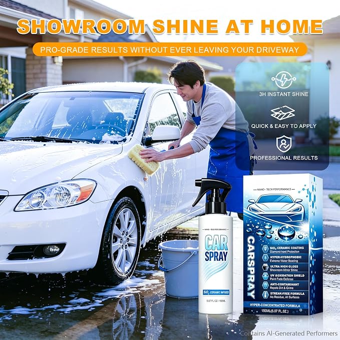 Nano Ceramic Coating Spray, High-Gloss Paint Protection | Nano ceramic coating spray for cars, trucks and SUVs. Creates a hydrophobic layer for gloss and protection.
