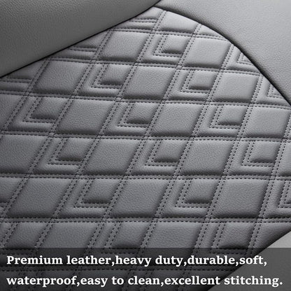 JOJOBAY Chevy Silverado Seat Covers,Leather Seat Covers for GMC Sierra,Custom Fit 2007-2026 1500 2500HD 3500HD Crew Double Extended Regular Cab,LT LZT RST Trail Boss(Full Set,Black)