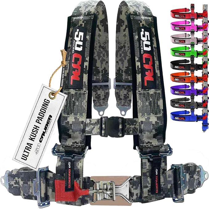 1pc 4 Point Harness for Bucket Seat, Push Release, 10 Color Options, Racing Harness, Race Car, Off Road, UTV, RZR [6008A7]