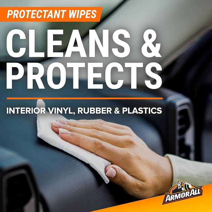 Armor All Car Cleaning Wipes and Protectant Wipes, Interior Car Wipes -50 Count (Pack of 2)