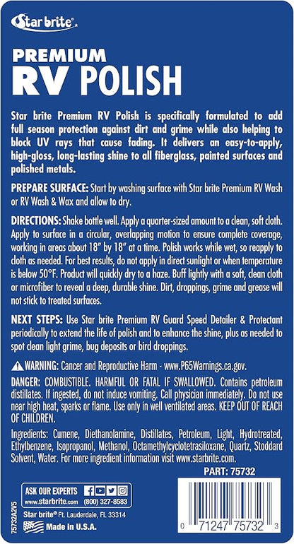 STAR BRITE Premium RV Polish - Ultimate Protection for Fiberglass, Painted Surfaces & Metals 32 OZ (075732PW)