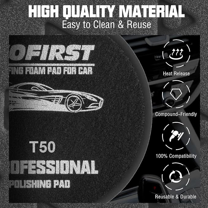 Black Soft Polishing Pad, 3Pcs 5.5" Buffing Pads for Final Finishing - Ultra Soft Foam Polish Pad for Automotive Polishing Smooth & Swirl-Free Finish