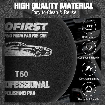 Black Soft Polishing Pad, 3Pcs 5.5" Buffing Pads for Final Finishing - Ultra Soft Foam Polish Pad for Automotive Polishing Smooth & Swirl-Free Finish