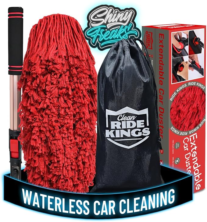 Car Cleaning Supplies Duster, Exterior Scratch Free, Soft Brush Kit for Truck SUV RV Motorcycle, Wax Cotton Hair, Extendable Handle, Dust Removing No Lint, Gifts for Men Women