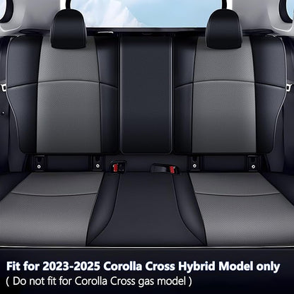 TTX LIGHTING Custom Fit Seat Covers for Toyota Corolla Cross Hybrid 2023 2024 2025 2026 SE,XES,Full Set Faux Leather Cross Hybrid Seat Covers Black&Grey