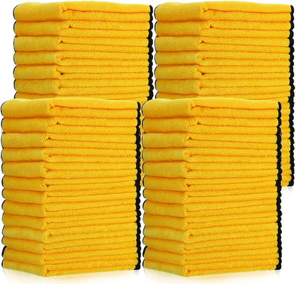 Tallew 50 Pcs Microfiber Towels:16"x16" Microfiber Drying Towels Bulk Micro Fiber Car Cleaning Cloth for Cars Drying Washing Polishing Office Windows Cleaning Household Supplies (Yellow)