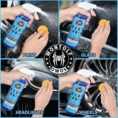 Wontolf Complete Car Clay Bar Auto Detailing Kit, Clay Luber, Butter Wet Wax, Car Wash Soap - Premium Grade Clay System Car Washing Detailing Kit- Maximum Gloss & Unsurpassed Slickness(19 Items)