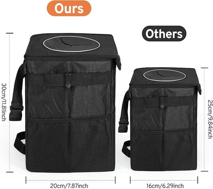 XHRING Car Trash Can Garbage Can for Ford F150 F-150 F250 F350 Super Duty Transit Explorer Bronco/Bronco Sport Maverick Expedition Raptor Escape Edge Ranger Accessories 2000-2025 2026, Larger Size