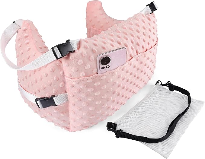 Post-Surgery Mastectomy Heart Chest Pillow with Pockets, Pink Comfort