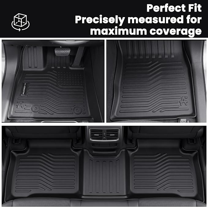 Auxko All Weather Floor Mats Cargo Mat with Backrest Mat for 2026 Toyota RAV4 Hybrid(Not for Phev)(Not for Cargo Area with subwoofer) All Season TPE Accessories Odorless Anti-Slip