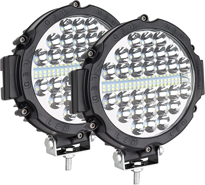 Safego 7 Inch Round Led Offroad Lights, round LED Driving Light Bar Pods 210W 21000LM Combo Beam Work light for Trucks ATV UTV SUV Car Tractors Off-Roading Jeep Lighting, Pack of 2