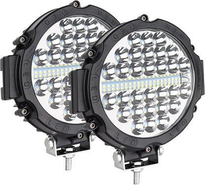 Safego 7 Inch Round Led Offroad Lights, round LED Driving Light Bar Pods 210W 21000LM Combo Beam Work light for Trucks ATV UTV SUV Car Tractors Off-Roading Jeep Lighting, Pack of 2