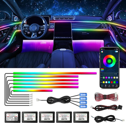 Dreamcolor Acrylic Interior Lights, 10 in 1 LED Strip Lights with APP Control and 213 Color Modes, Car Accessories Decorative Lights, Neon Ambient Lighting Kits