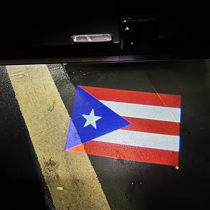 NewL 2 Pcs Led Car Door Welcome Light for Puerto Rico Flag Logo Symbol Projector Lights Ghost Shadow Light