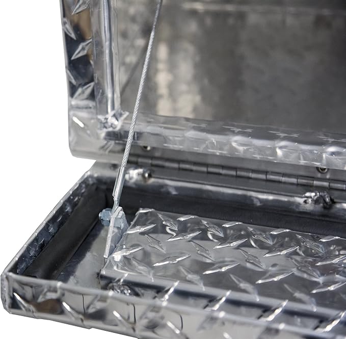 Buyers Products - 1705660 Contractor Toolbox With Drop Door, Diamond Tread Aluminum, 96 Inches
