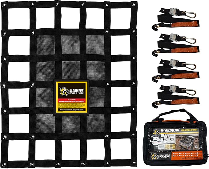 Gladiator Cargo Nets - Heavy Duty Cargo Net - ATV/Quad/Plane/RV (GAT-100) 2.5' x 3'