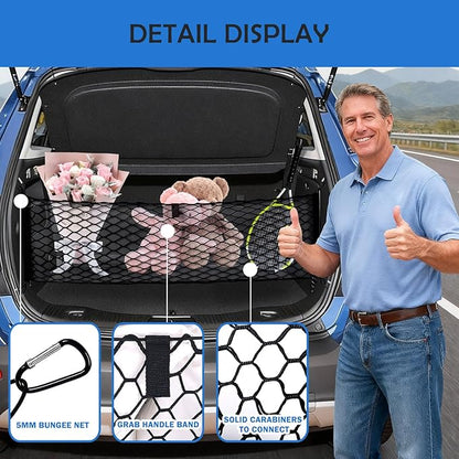 Envelope Style Cargo Net for 2018-2026 Chevy Equinox & GMC Terrain Accessories, Trunk SUV Mesh Cargo Net, Upgraded 5mm Bungee&Double-layer Nylon Storage Tailgate Netting Grocery&Tools Holder Organizer