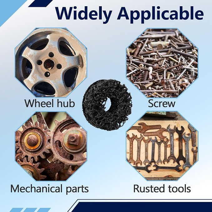 6PCS Wheel Hub Cleaning Pads, 2" Durable Nylon Web Pads, Wheel Stud Cleaner Pads