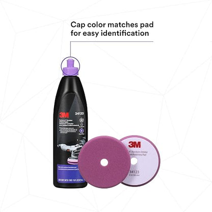 3M Perfect-It Random Orbital Polish, 34133, 1 Pint, Fast Cutting Polisher for Automotive Buffing & Polishing, High-Gloss Finish