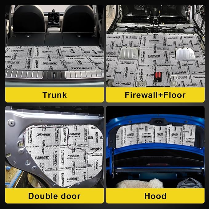 Sound Deading Material for Cars 50mil 52 sqft Car Sound Deadening Mat Butyl Automotive Sound Deadener Noise Insulation Vibration Dampening Material (47 pcs)