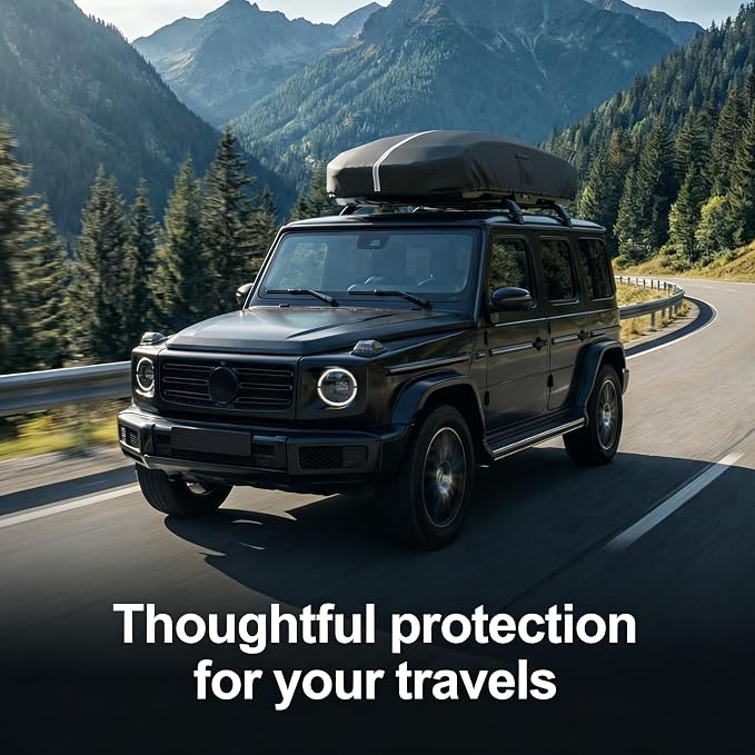 Roof Box Cover, Dimensions: 69x35x17 inches, Universal Fit for Thule, Perflex, Yakima Brands, Made of 420D Oxford Fabric, Features Waterproof, Dustproof, UV-Resistant, and Scratch-Resistant Properties