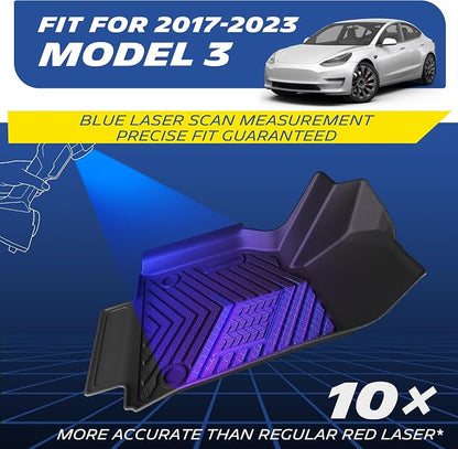 Michelin Vehicle Mat, All-Weather TPE Custom Fit Liner for Tesla Model 3 Floor Mats 2017-2023 (3 Piece), Premier B