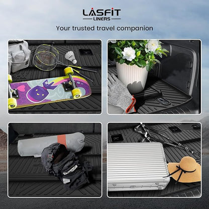LASFIT Cargo & Backrest Mats for Toyota 4Runner 2010-2024 (Only for 7 Seats), All Weather Custom Fit Cargo Liner for Toyota 4 Runner TPE Mats Seatback Mat & Trunk Mat, Black