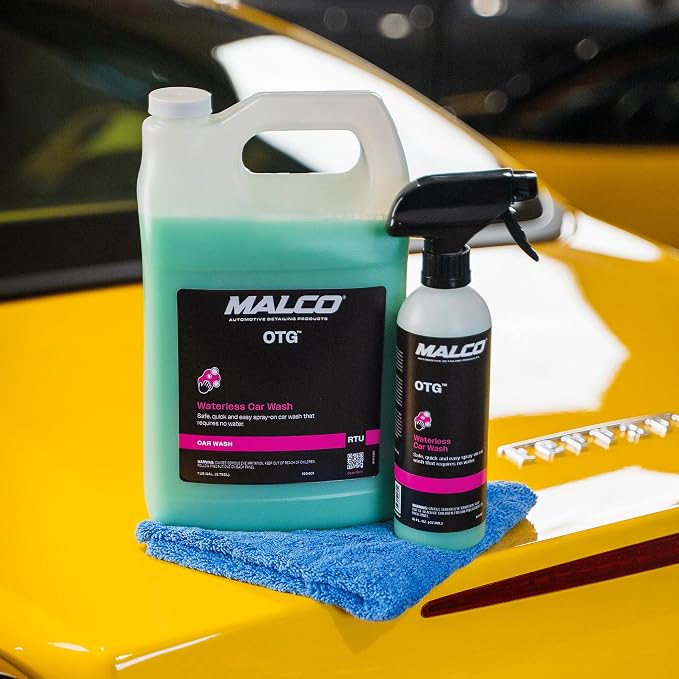 Malco OTG Waterless Car Wash (1 Gal) - 100% Waterless Car Wash Spray/No Water or Bucket Needed/Safe and Effective Cleaning Solution for Cars/Great for On The Go or Regular Use (199401)