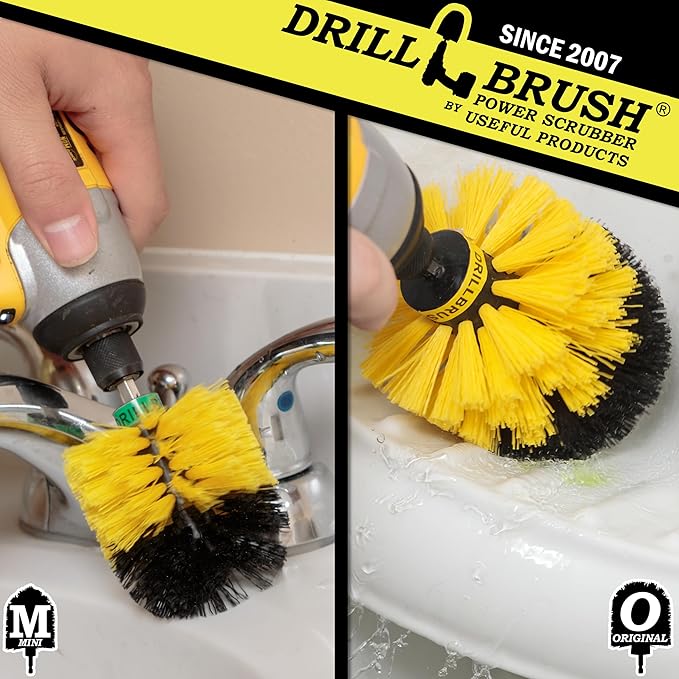 Bathroom Cleaning Supplies - Bathroom Accessories for Cleaning - Shower Cleaner Brush - Glass Shower Door Brush - Bathtub Cleaning Tools - Tile Grout Cleaner - Power Cleaning Brush - Sink Scrubber